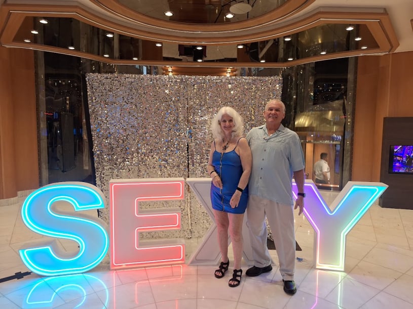 Hugh and Judy aboard a Bliss Cruise